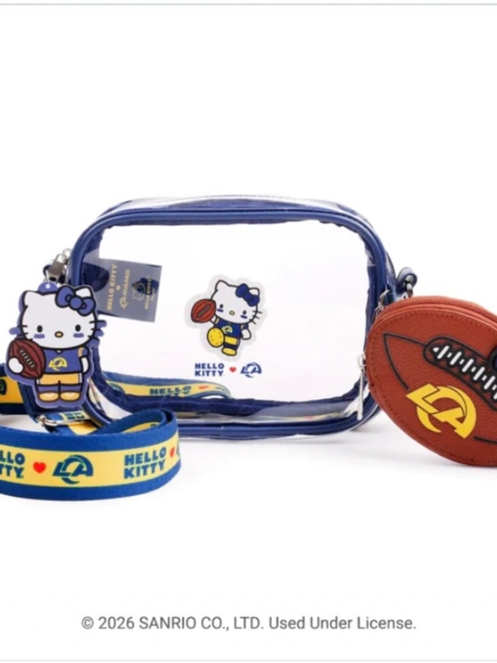 LA Rams X Hello NEW Kitty *LIMITED EDITION* Cross Body Bag & Coin Purse